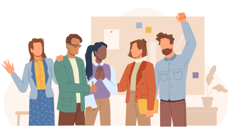 friendly staff together